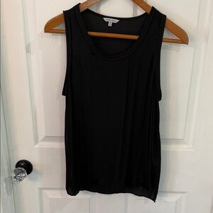 Black silky Sleeveless Tank Top - Women